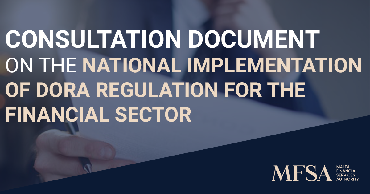 Consultation Document On The National Implementation Of Regulation EU   Consultation Document On The National Implementation Of DORA Regulation For The Financial Sector 